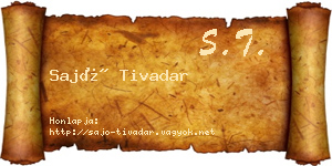 Sajó Tivadar névjegykártya